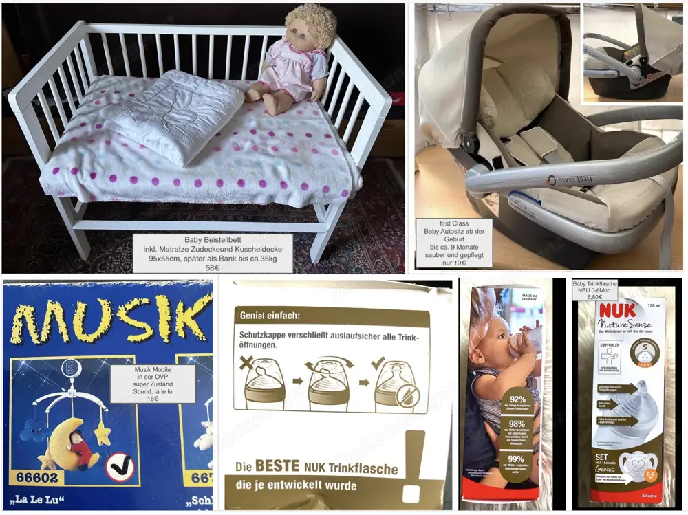 Babybett, Mobile, Autositz, Nuk