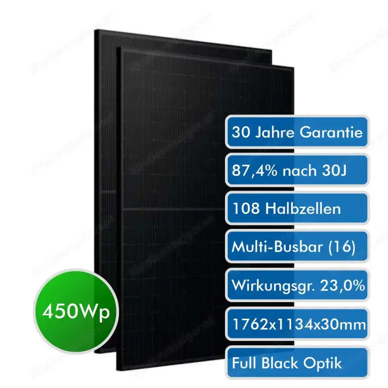 PV-Modul 450W Bluesun BSM450M10-54HNH bifacial full black 36 Module