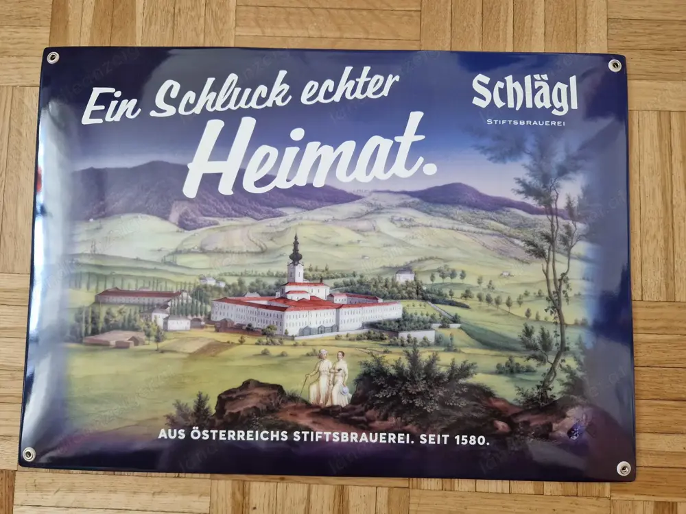 Bier Emailschild Stiftbrauerei SCHLÄGL Bier Emailschild Stiftbrauerei SCHLÄGL