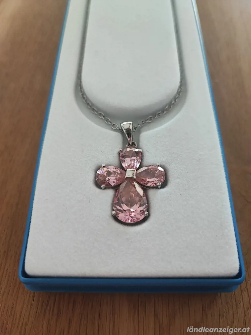 Silberkette Kreuz mit Zirkonia - NEU 