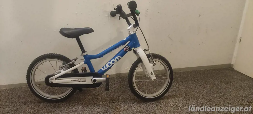 woom 2 Kinderfahrrad - Blau | Inkl. Klingel & Fahrradständer