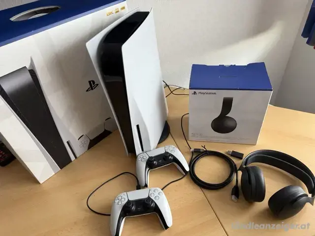 PS5 spielkonsole mit kopförer + 2 kontrollern OVP , PS5 spielkonsole mit kopförer + 2 kontrollern OVP ,