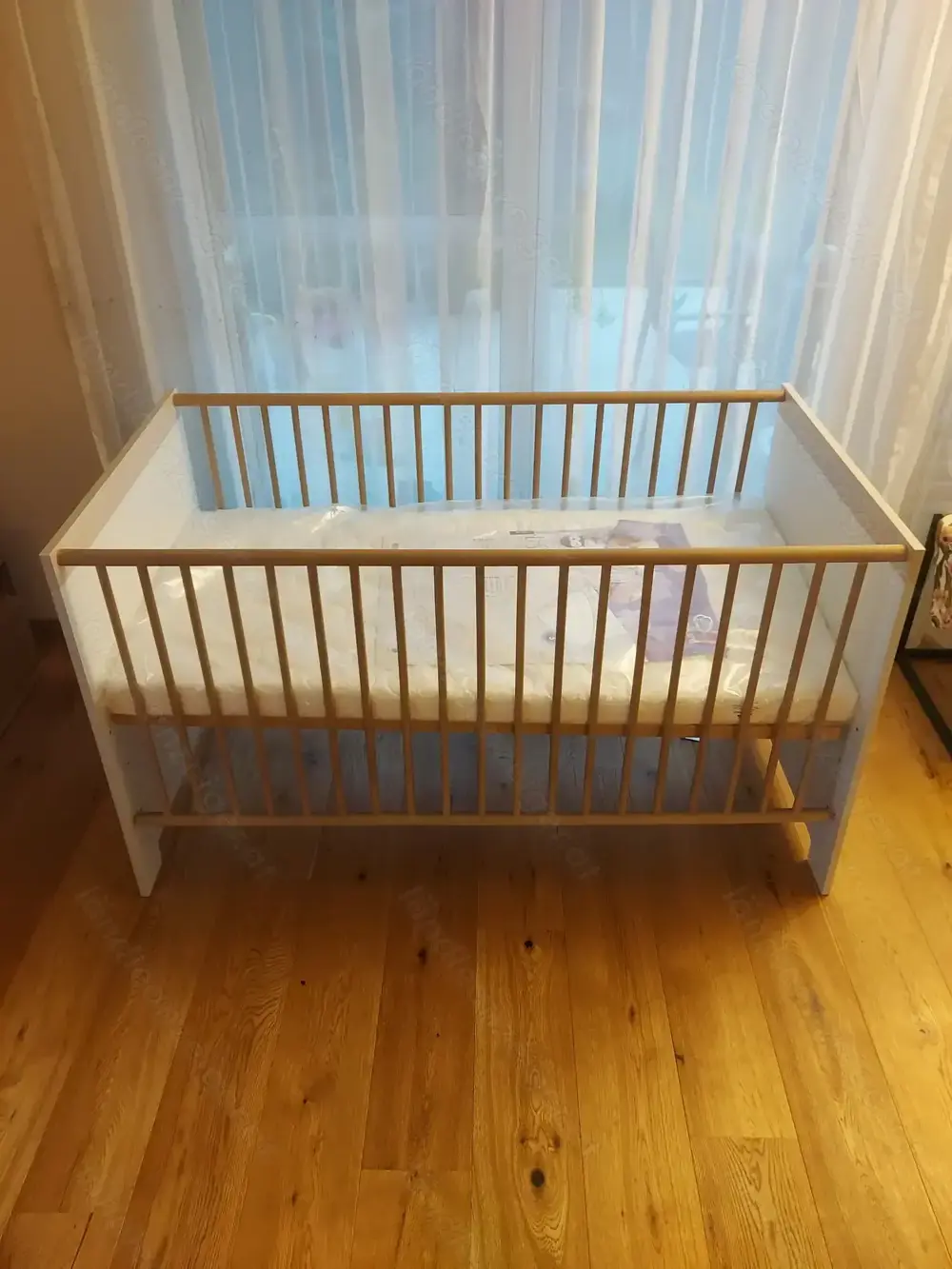 Gitterbett + Matratze + Umbausatz(Bett)