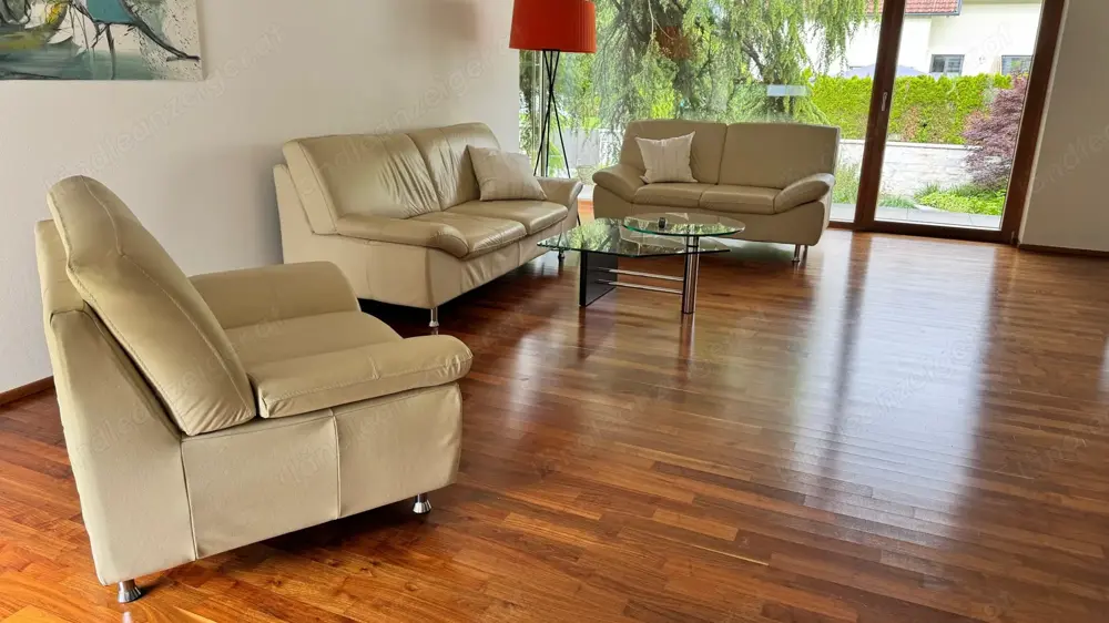 Cremfarbige Ledercouch in sehr gutem Zustand , Echtleder Cremfarbige Ledercouch in sehr gutem Zustand , Echtleder