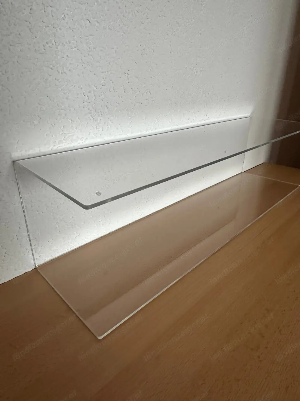 Wandregal, Plexiglas transperent 80x20 cm - 2 Ablagefächer NW