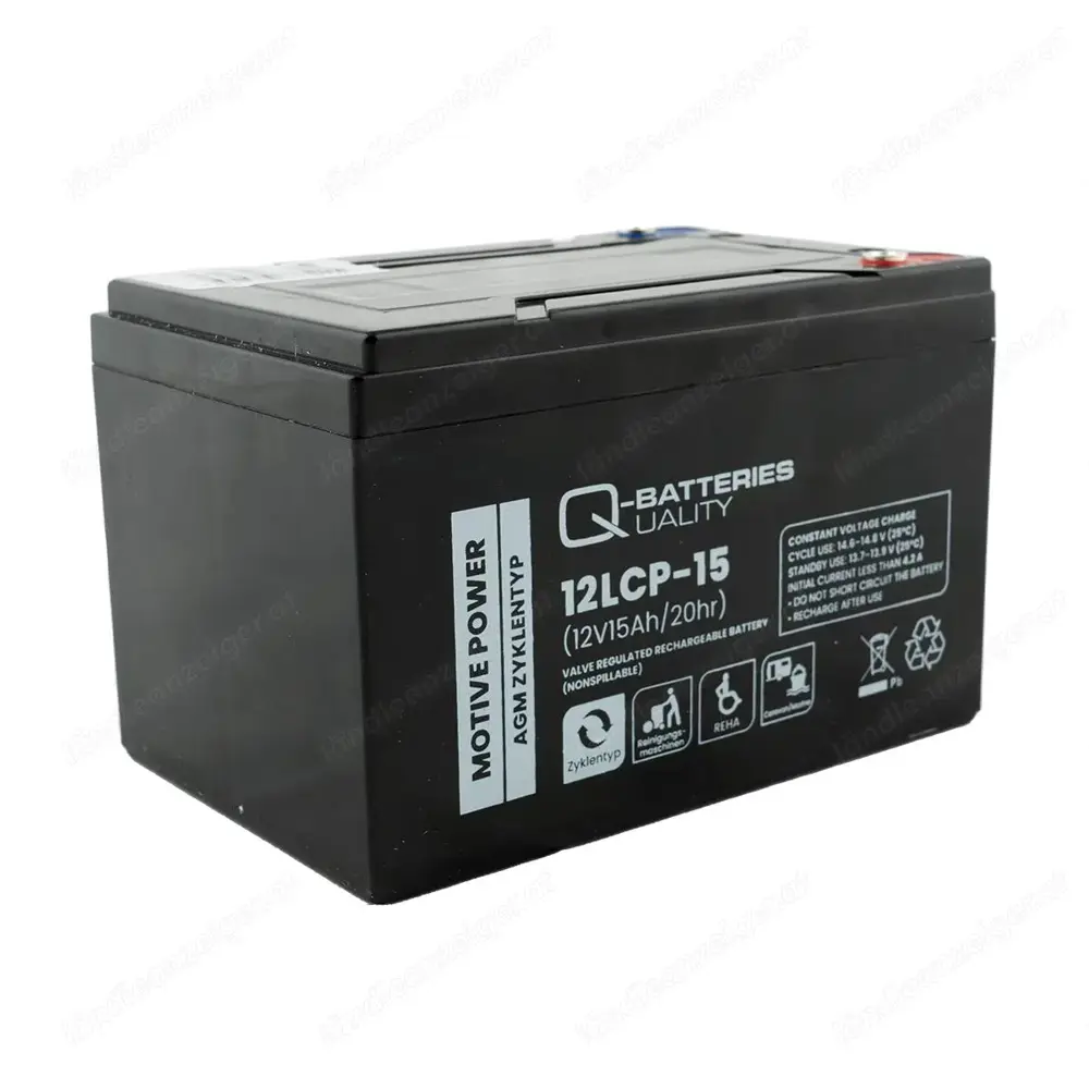 zyklenfeste AGM Batterie 12V 15Ah (C20) (B-Ware) - Scooter, Kinderfahrzeuge, usw.