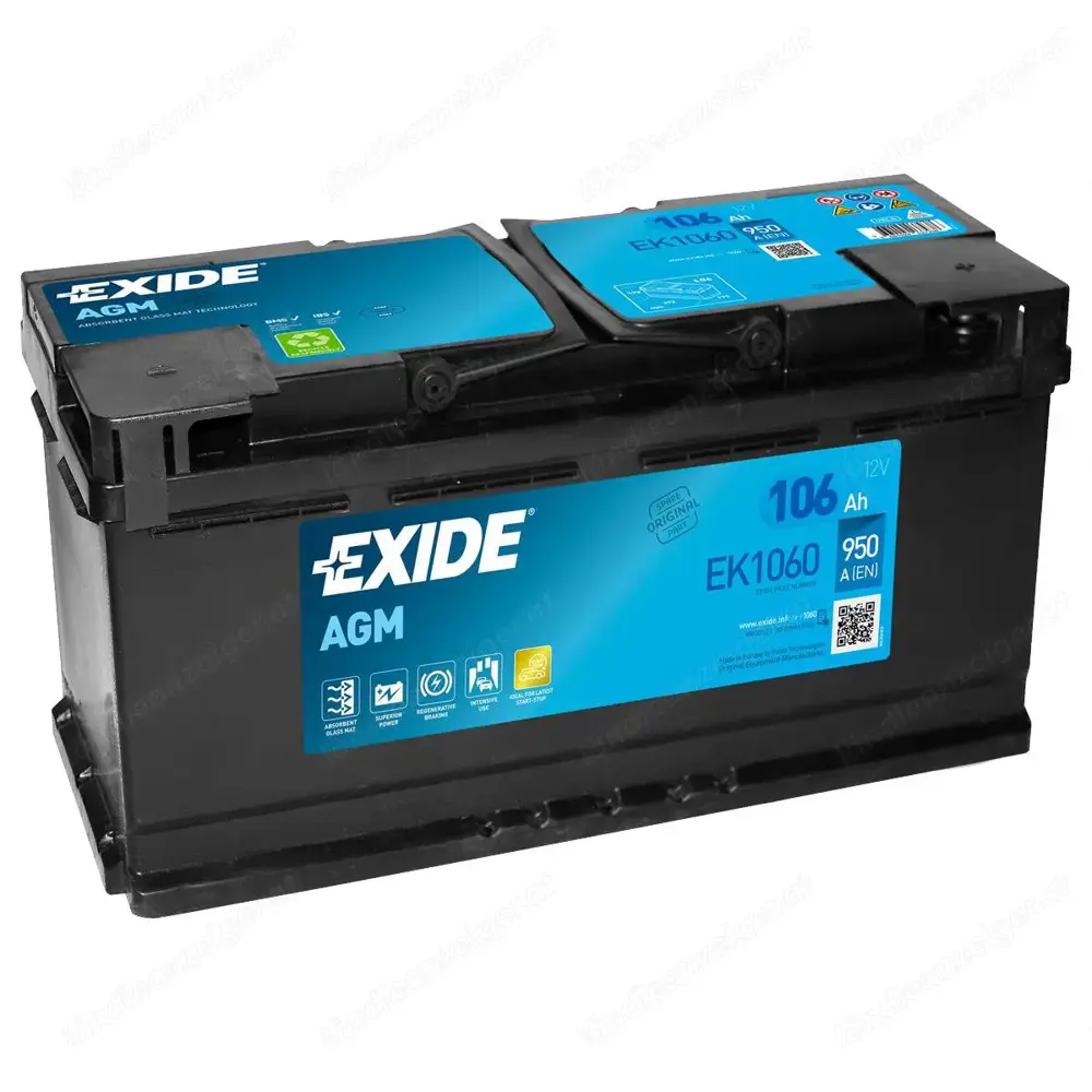 Exide EK1060 Start-Stop AGM 12V 106Ah 950A Autobatterie (B-Ware)