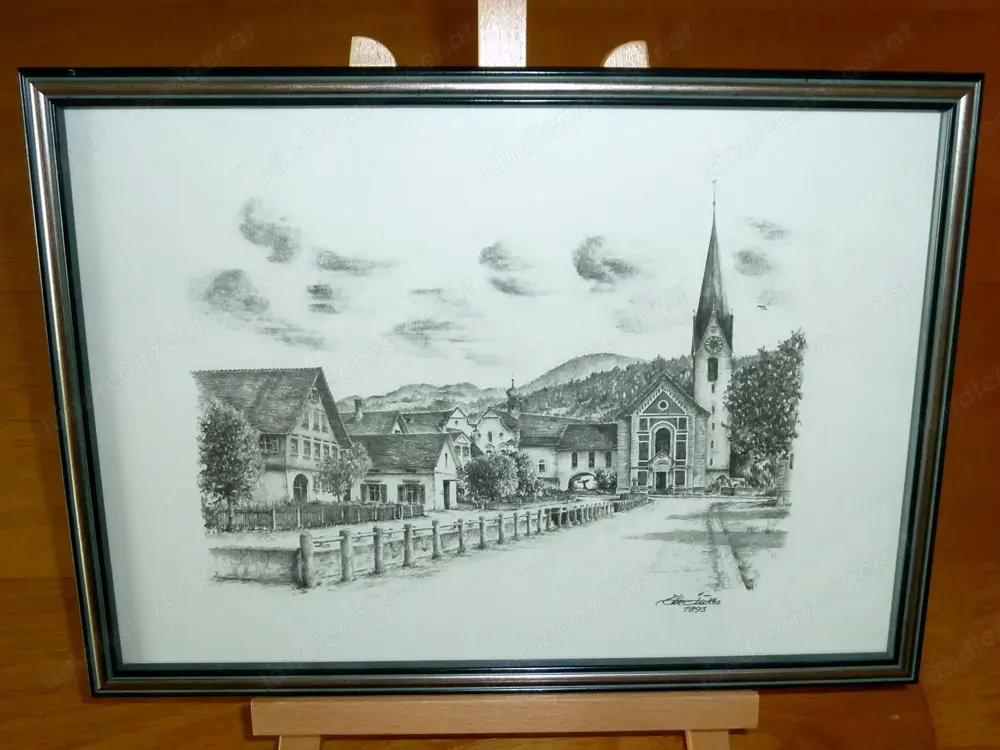 BILD Altenstadt Naflastraße Kirche   mit Rahmen, hinter Glas 