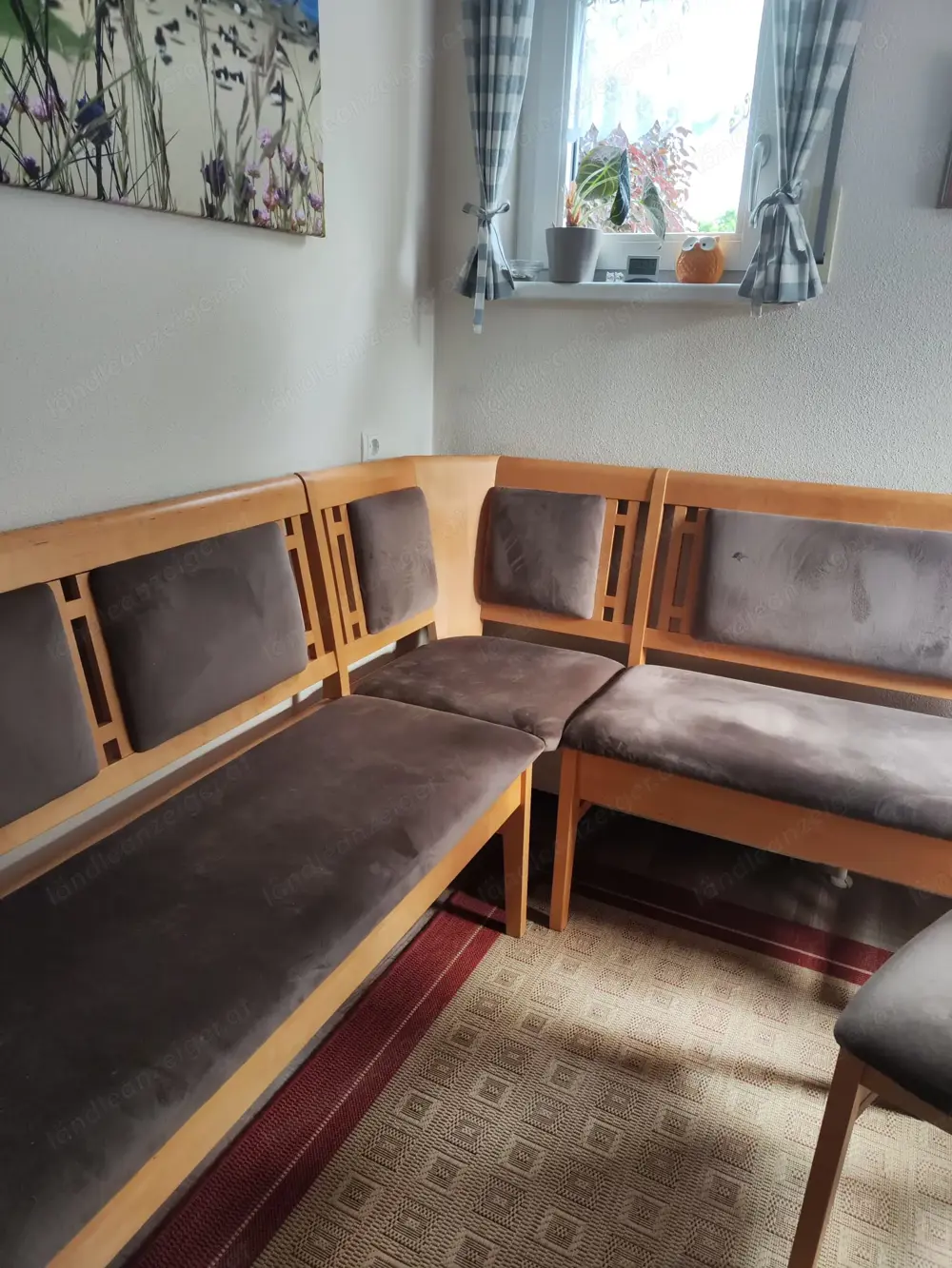 Eckbankgruppe, Essecke, Vollholz, massiv, Truheneckbank