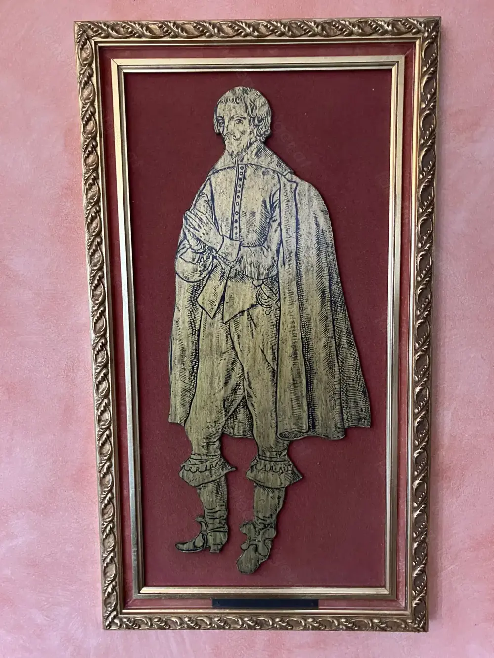 Holzbild "Robert Alfounder 1639", Kopie aus einer englischen Kirche Holzbild "Robert Alfounder 1639", Kopie aus einer englischen Kirche