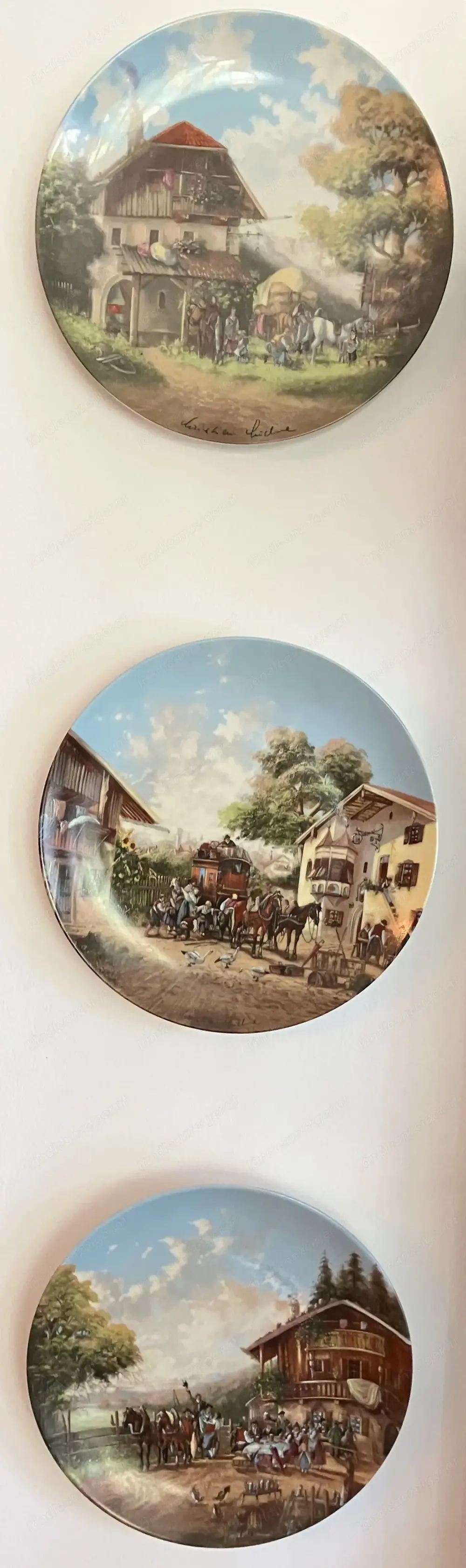 3 Sammelteller Keramik "Idyllisches Dorfleben" Seltmann Weiden, Deutschland 3 Sammelteller Keramik "Idyllisches Dorfleben" Seltmann Weiden, Deutschland