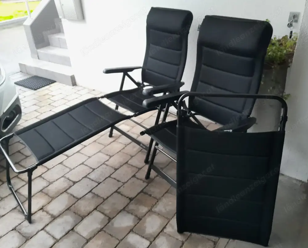 Camping Stühle XL Tesino mit Beinauflage 2 Stück 