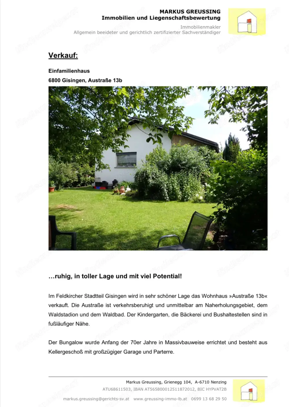 Hausverkauf in FK - Gisingen Hausverkauf in FK - Gisingen