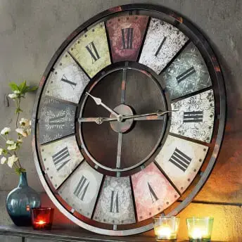 Wanduhr "exclusiv" Holz+Metall, Quarz-Uhrwerk, NEU (originalverpackt) , 80 cm Durchmesser  , Rarität