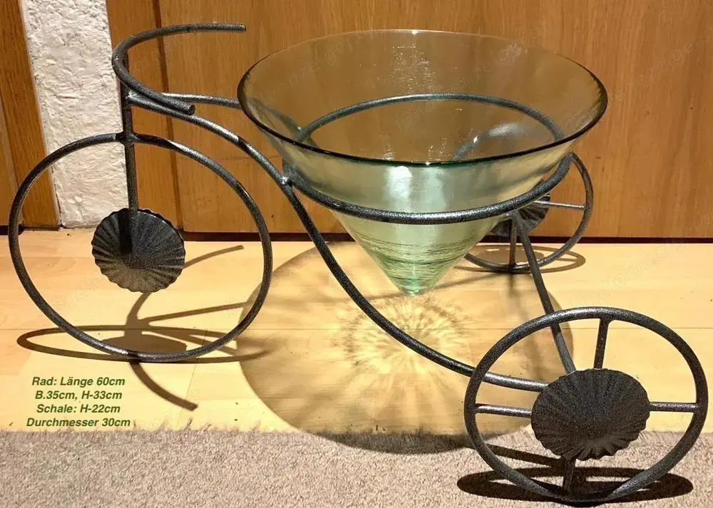 Deko Fahrrad Blumenvase Glasschale Gestell je 12 Deko Fahrrad Blumenvase Glasschale Gestell je 12