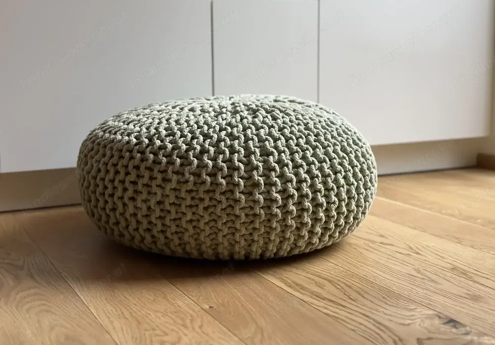 Bodenkissen, Strickhocker, Pouf grün Bodenkissen, Strickhocker, Pouf grün