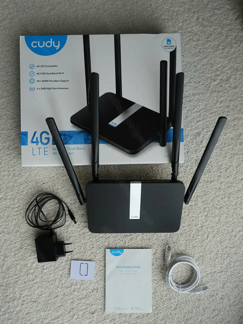 Cudy LT500 4G LTE AC1200 Dual Band WiFi Router für GSM SIM Karte 