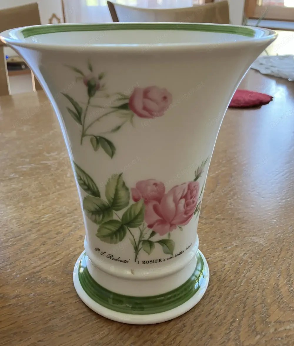 Vase Hutschenreuther mit Rosendekor Vintage Vase Hutschenreuther mit Rosendekor Vintage