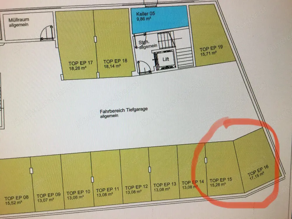 1 Tiefgaragenplatz Dornbirn Zentrum