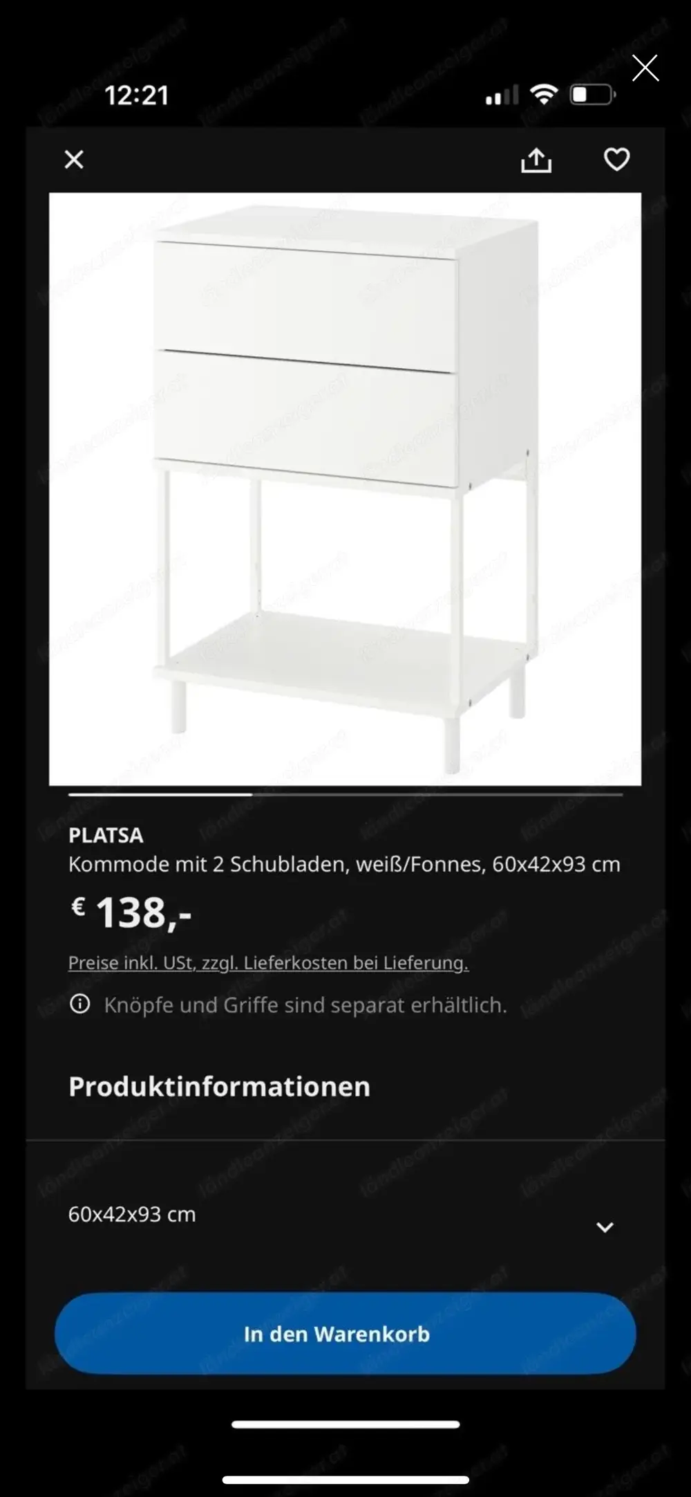 Kommode mit 2 Schubladen Ikea Kommode mit 2 Schubladen Ikea