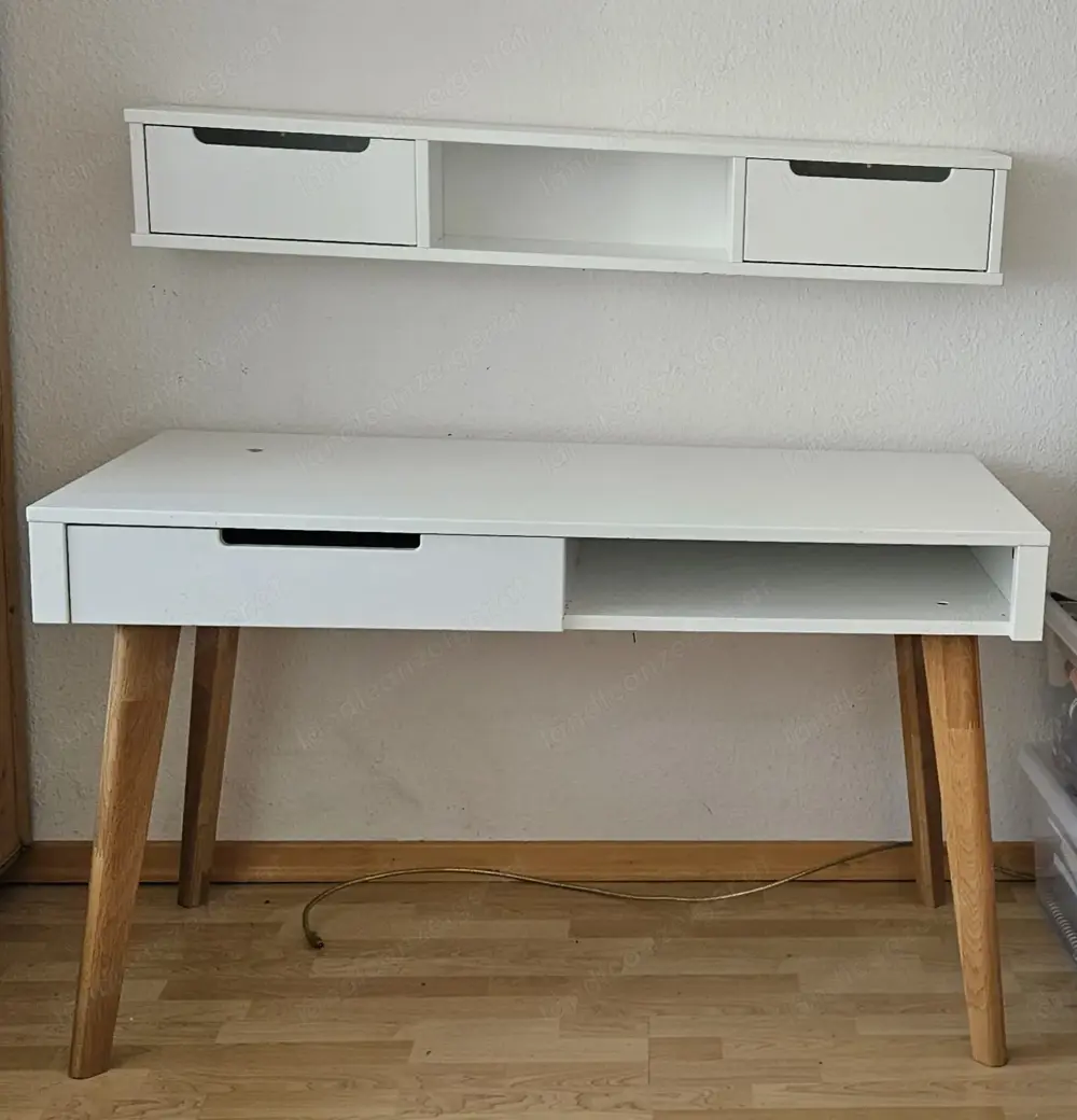 Stylischer Schreibtisch mit Aufsatz 120 x 60cm Stylischer Schreibtisch mit Aufsatz 120 x 60cm