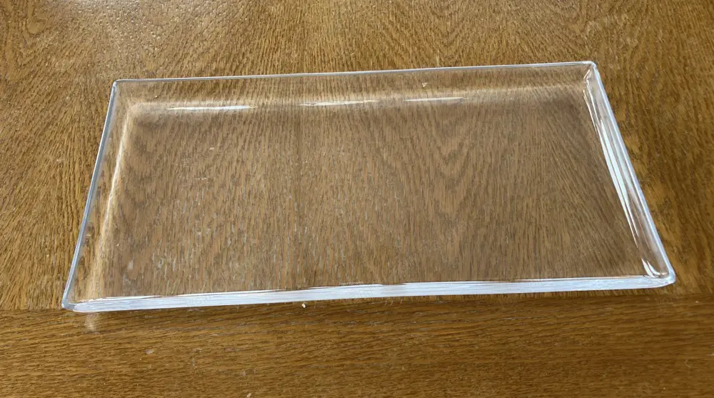 Glastablett rechteckig ohne Verzierungen Glastablett rechteckig ohne Verzierungen