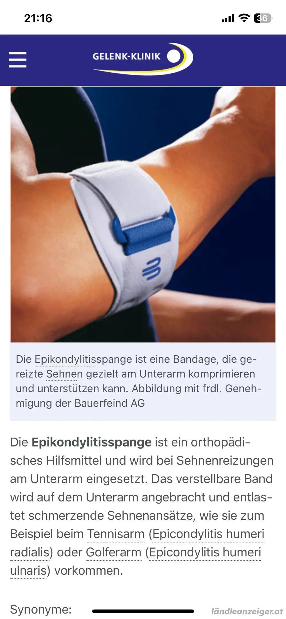 Gelenksspange Gelenksspange