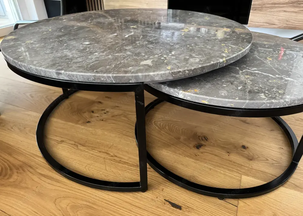 Couchtisch aus echtem Marmor 2-teilig Couchtisch aus echtem Marmor 2-teilig