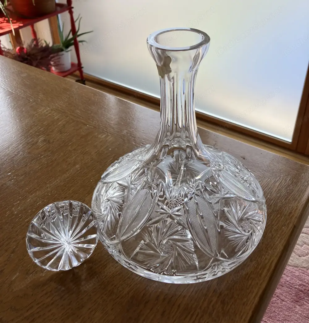 Weinkaraffe Kristallglas mit Glasstoppel Weinkaraffe Kristallglas mit Glasstoppel
