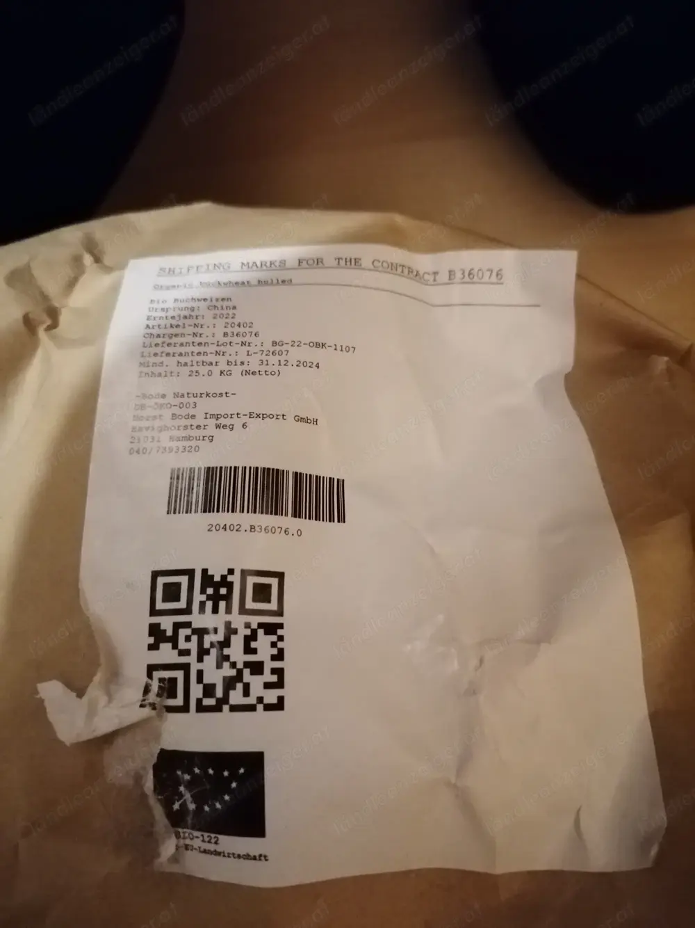 Bio Buchweizen grün ganz ungeschält unerhitzt ca. 24kg