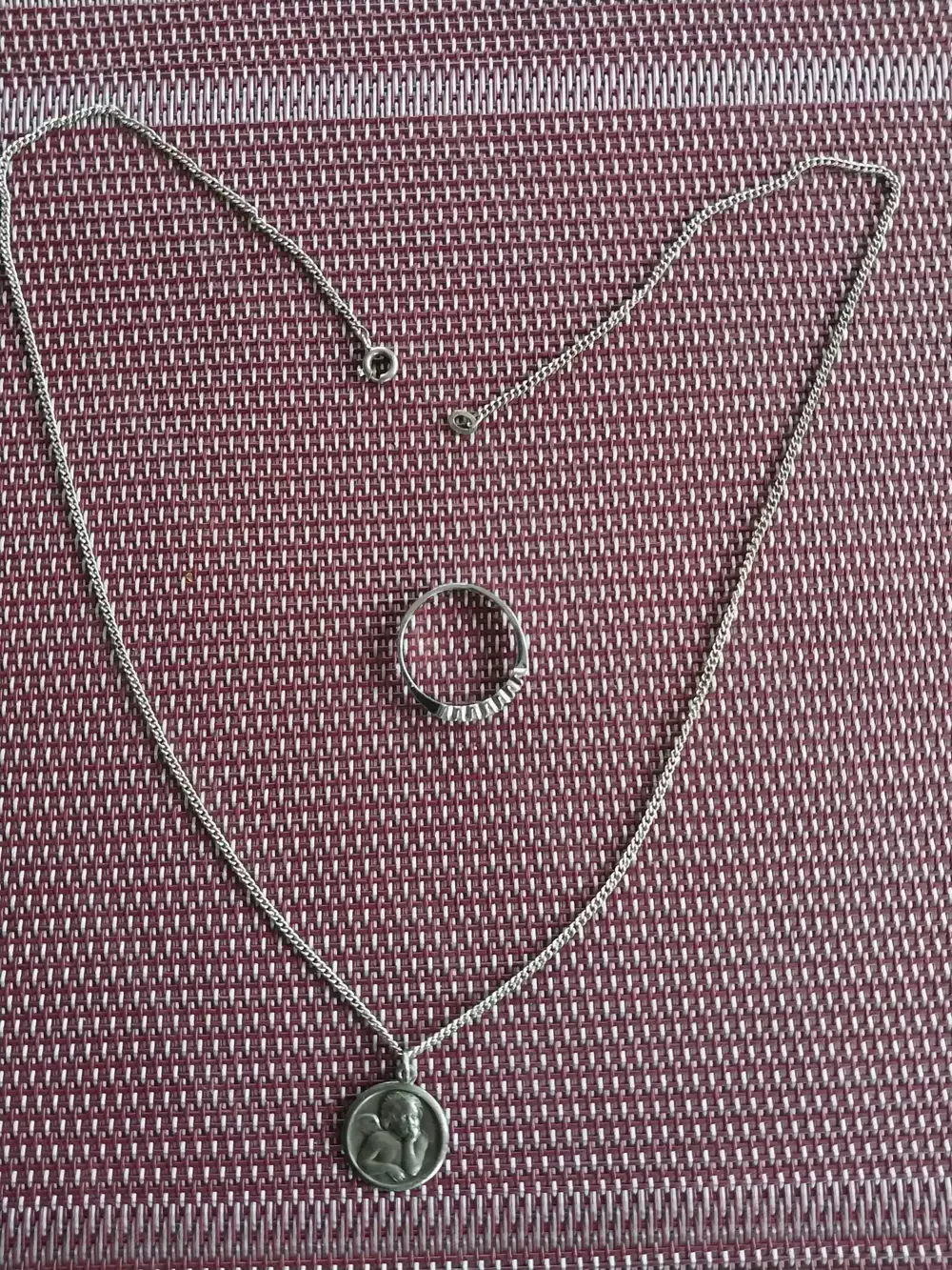 Siberkette mit Anhänger unt Ring 925 silber L,50 cm 28,00e Siberkette mit Anhänger unt Ring 925 silber L,50 cm 28,00e