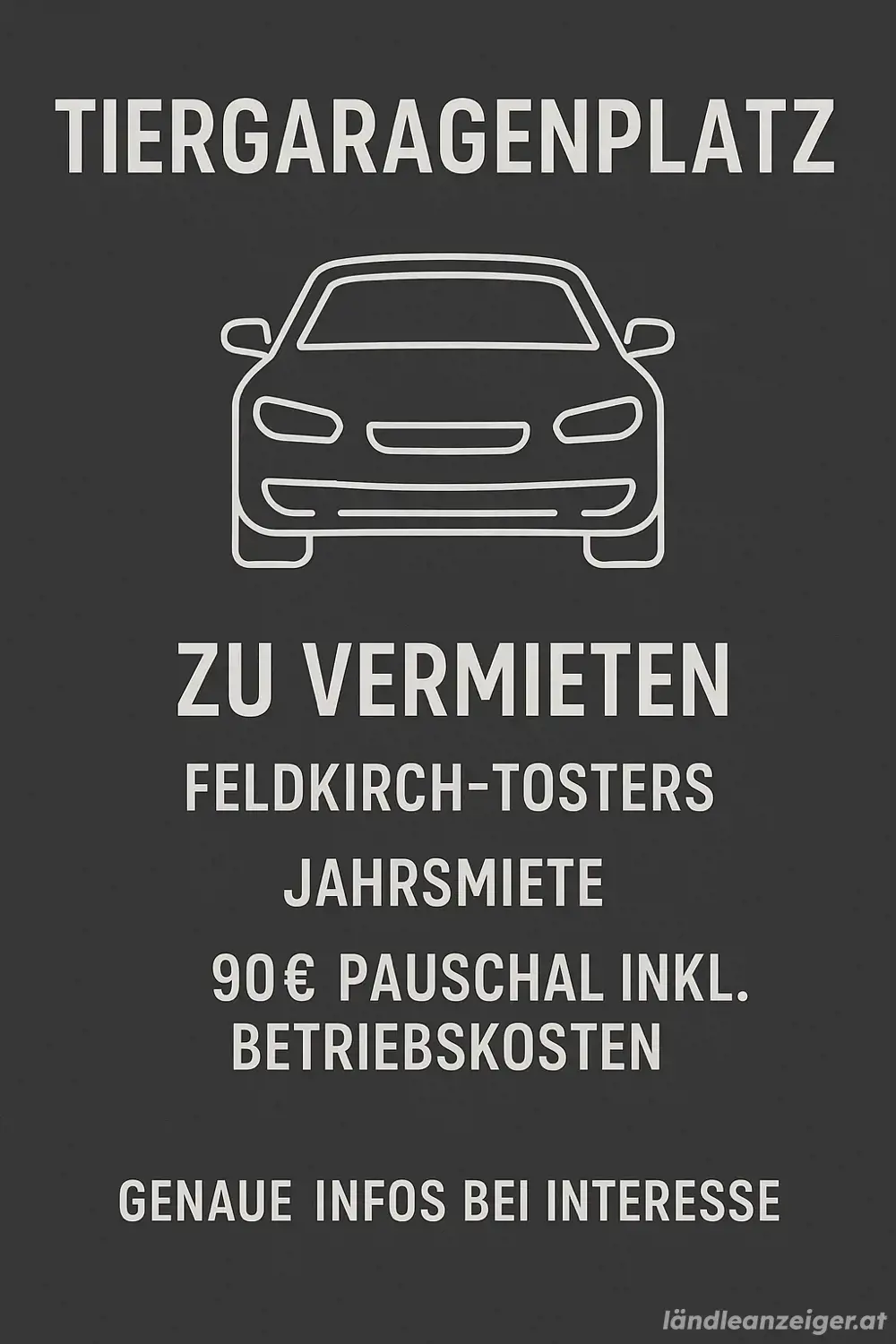 Tiefgaragen Stellplatz - Feldkirch-Tosters Tiefgaragen Stellplatz - Feldkirch-Tosters