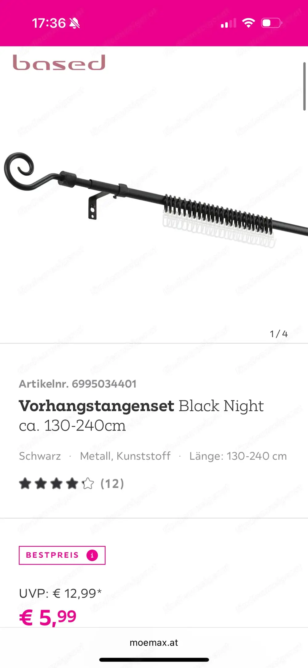 Vorhangstange NEU Vorhangstange NEU
