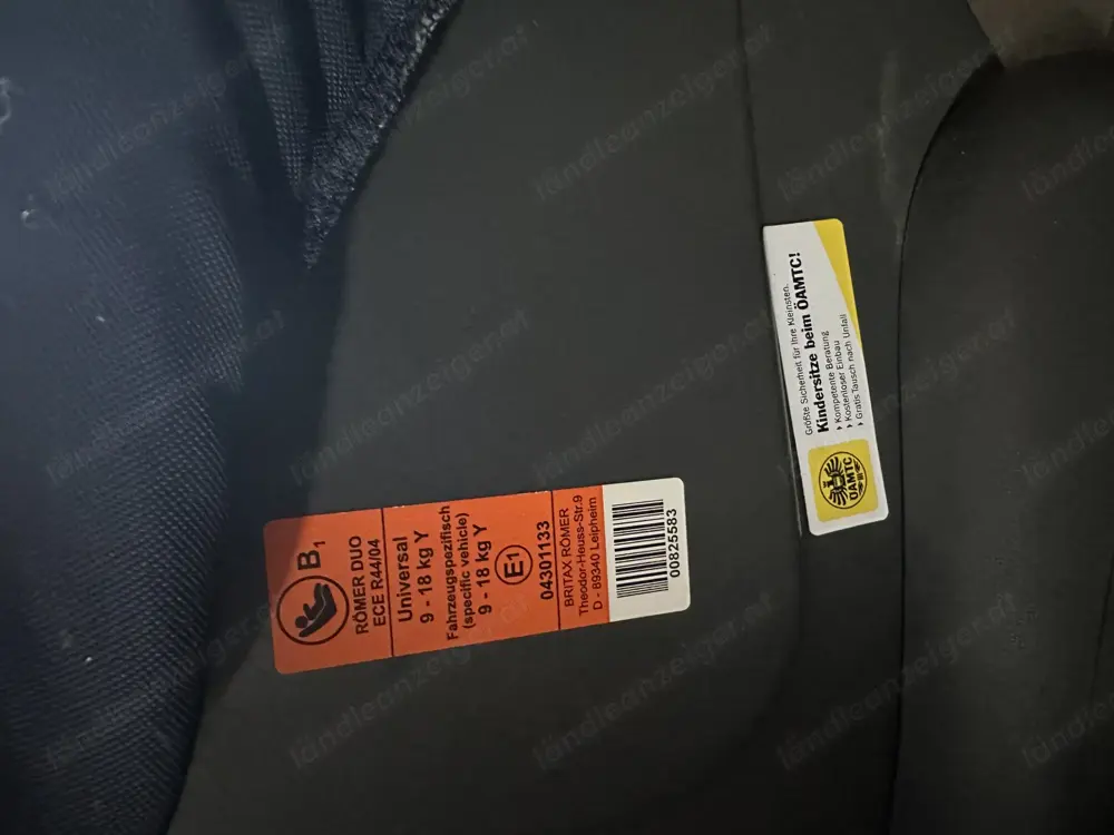 Kindersitz Britax Römer Duo (9 - 18 kg) zu verschenken