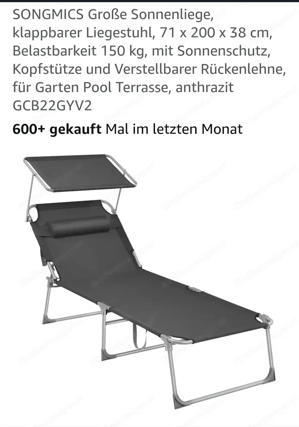 Sonnenliege extra gross für mehr Gewicht. Sonnenliege extra gross für mehr Gewicht.
