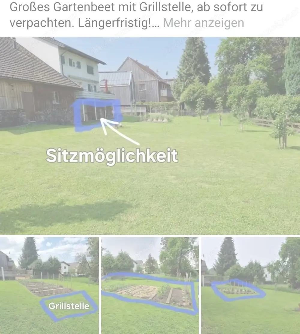 Gartenbeet mit Grillstelle in Dornbirn Oberdorf zu verpachten Gartenbeet mit Grillstelle in Dornbirn Oberdorf zu verpachten
