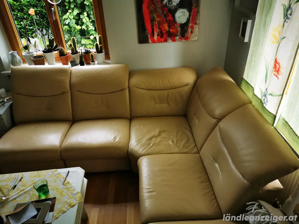 GRATIS Echt Leder Couch Beige Selbstabholung GRATIS Echt Leder Couch Beige Selbstabholung