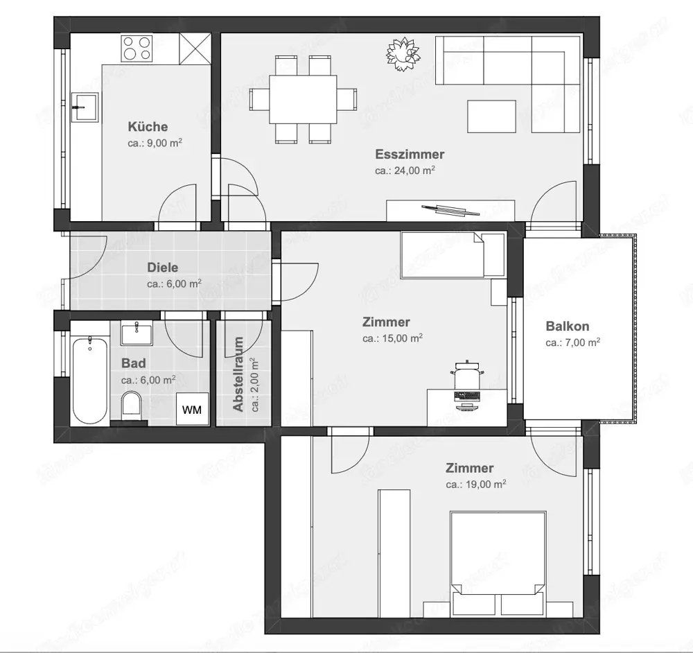 Frisch sanierte 3,5-Zimmer-Wohnung in Bregenz