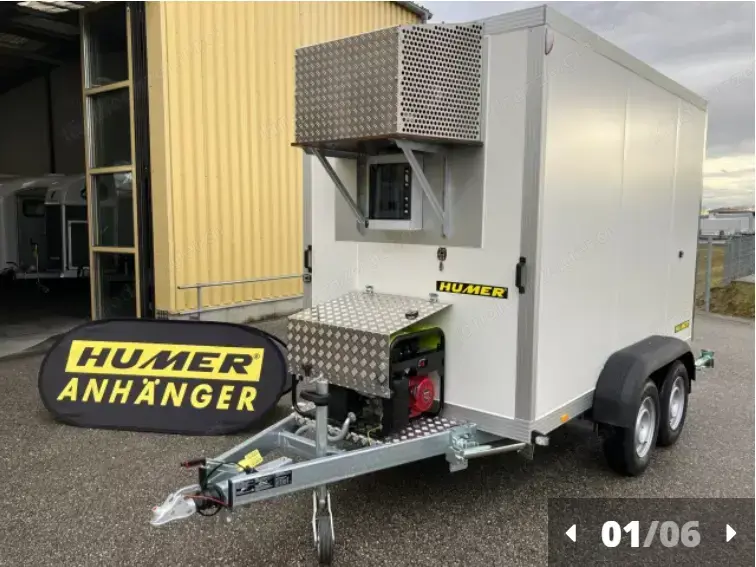 Humer Tiefkühl-Anhänger  Kälteaggregat +6  C bis -18  C 