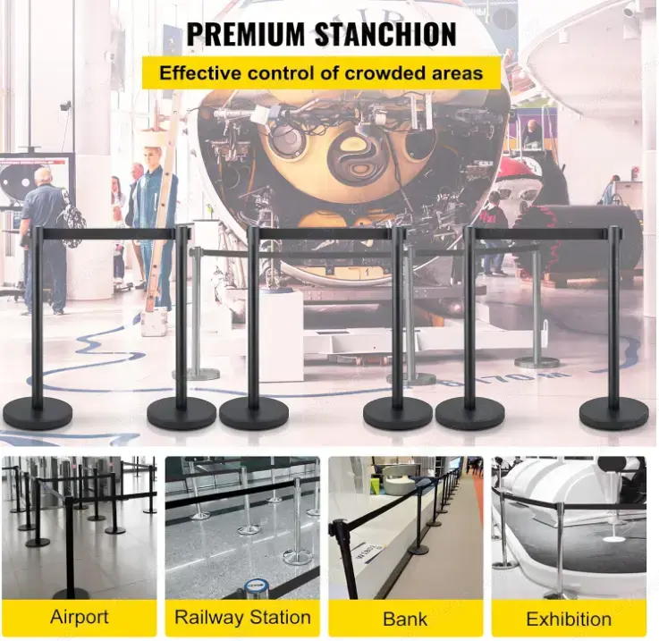 Vevor 6 Stück Personenleitsystem Absperrständer, Absperrbänder