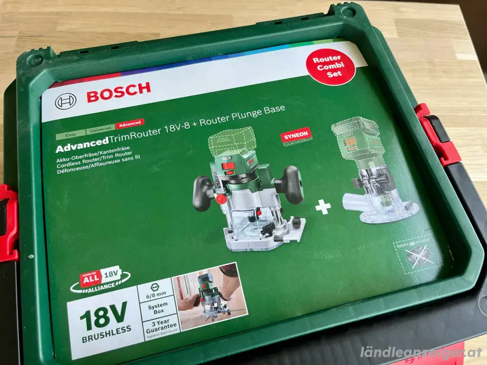 Bosch 2in1 Akku-Kanten- Oberfräse AdvancedTrimRouter 18V-8   neuwertig, inkl Zubehör
