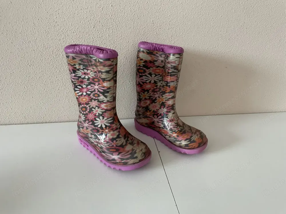 Gummistiefel "Romika" (transparent) mit Blumenmuster Größe 23 Mädchen Kleinkind