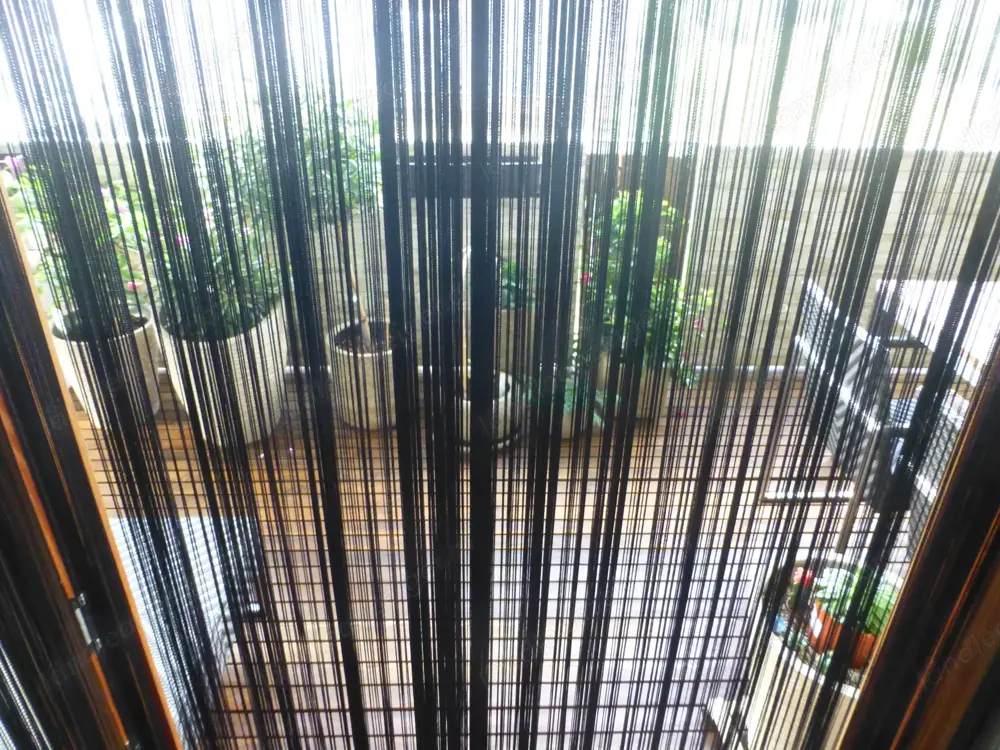 Fadenvorhang Schiebevorhang Insektenschutz Überlänge Schwarz Top