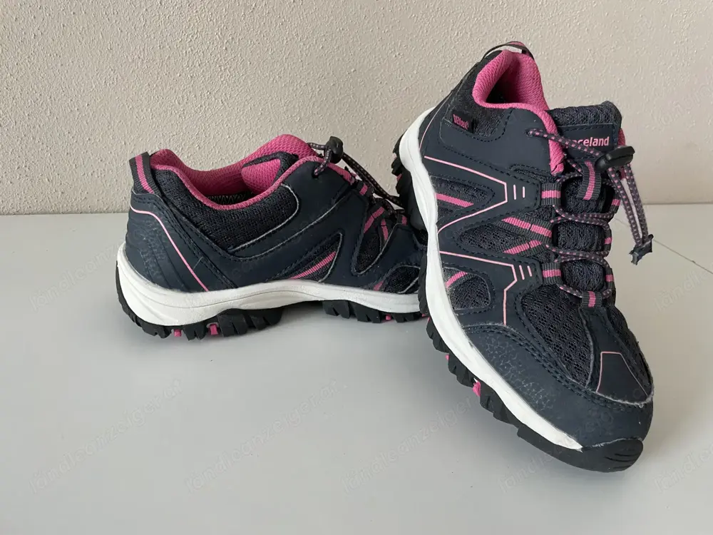 Trekking-Schuhe dunkelblau mit pinken Streifen Gr. 33  Mädchen  Kinder 