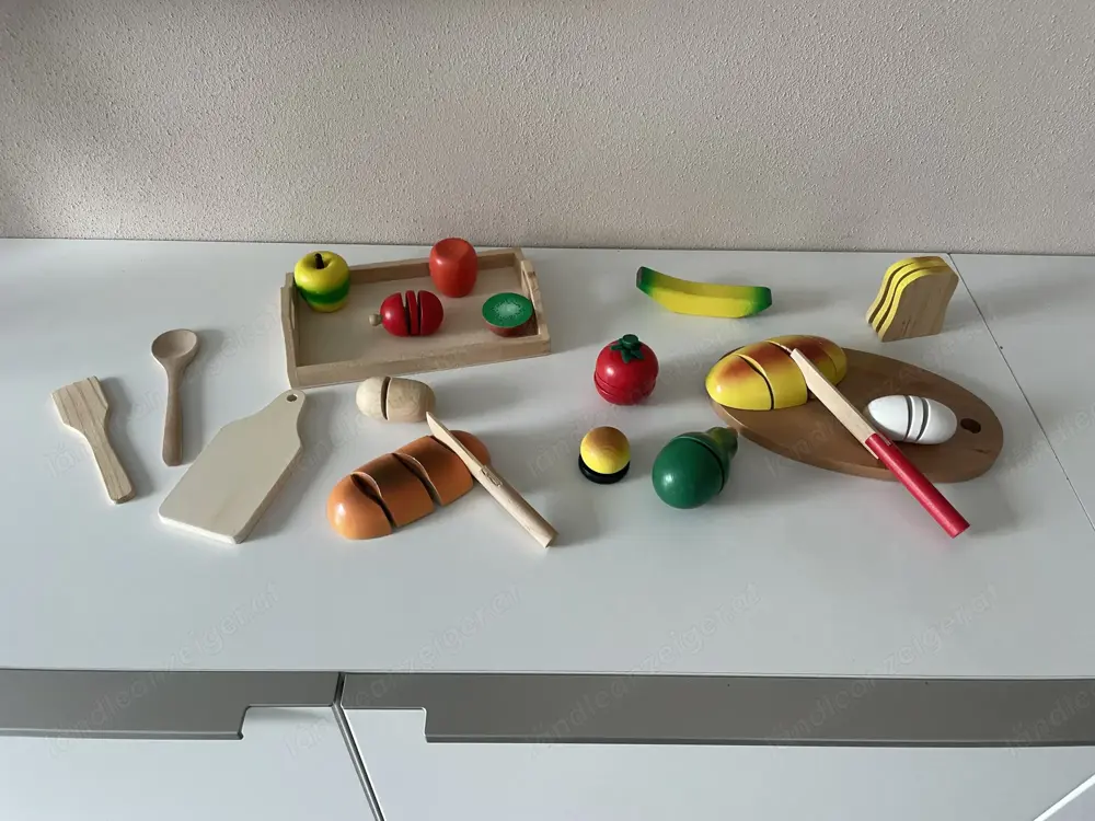 Lebensmittel aus Holz zum Schneiden lernen - Verkaufsladen - Spielzeug - Kleinkind