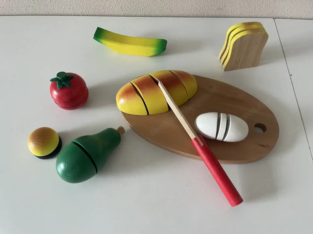 Lebensmittel aus Holz zum Schneiden lernen - Verkaufsladen - Spielzeug - Kleinkind