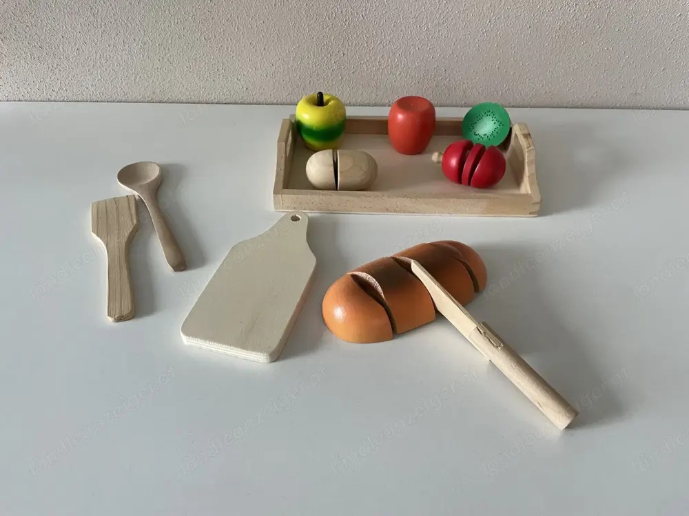 Lebensmittel aus Holz zum Schneiden lernen - Verkaufsladen - Spielzeug - Kleinkind