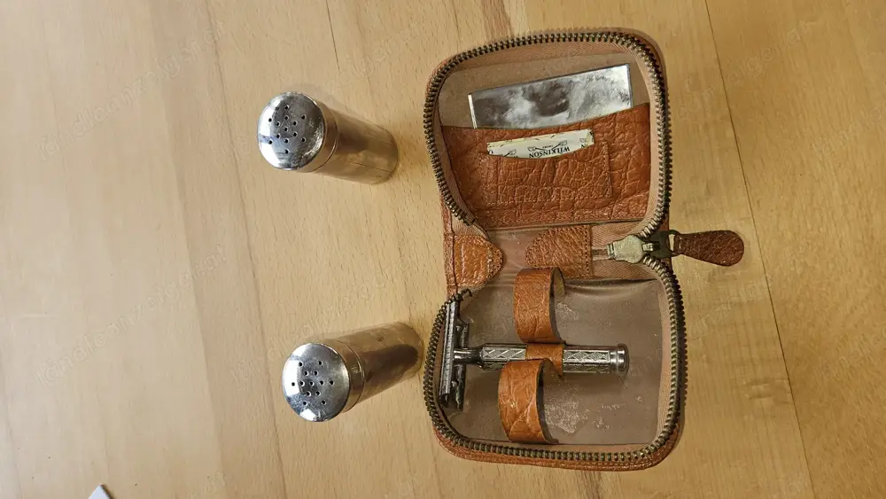 Vintage Rasieretui mit Rasierer & Spiegel - 50er 60er Jahre, gepflegt - gebraucht