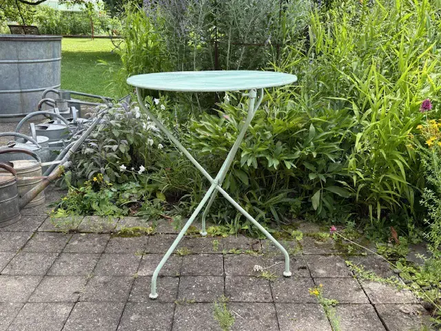 Klappbarer Gartentisch Metall, 1950er, Frankreich