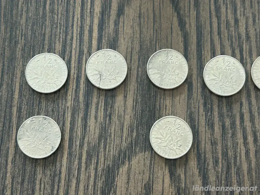 0,5 Franc Umlaufmünzen Frankreich, 13 Stück
